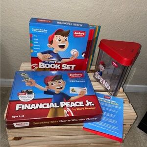 Dave Ramsey Financial Peace Jr. Board Game / Book Set / Bank Spend Save Give NEW